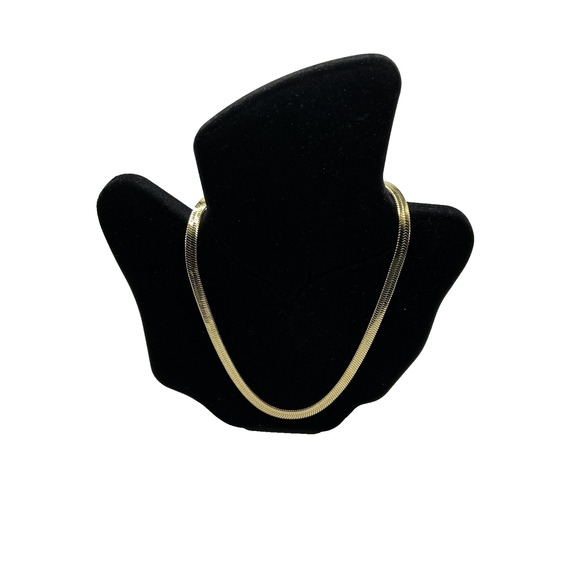Jennifer Zeuner Necklace 14k Hamilton Yellow Gold IP Plating Herringbone NWT - Picture 1 of 10